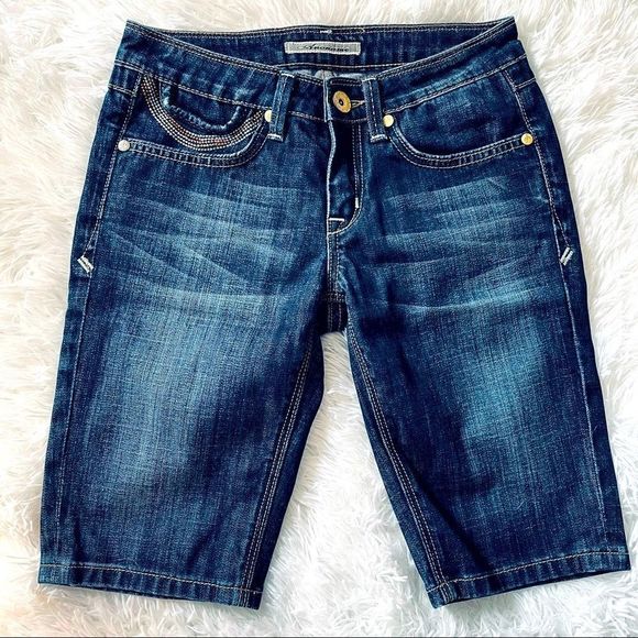 Anoname Bermuda Jean Shorts Dark Denim 25 - Picture 3 of 13